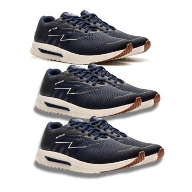 Imagem de Kit 3 Pares Tênis Masculino Action Street Corrida Dia a Dia-Masculino