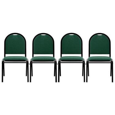 Imagem de Kit 4 Cadeiras Hoteleiras Auditório Empilhável Linho Z33 Verde - Mpoze