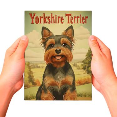 Imagem de Placa Decorativa Raças Cachorro Vintage Yorkshire