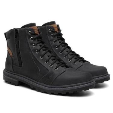 Imagem de Bota Coturno Masculina Couro Venetto Zíper Cadarço Casual-Masculino