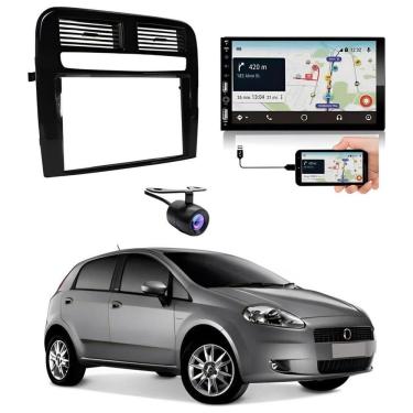Imagem de Central Multimídia 2 Din Carplay Android Auto Fiat Punto Moldura + Câmera Bp