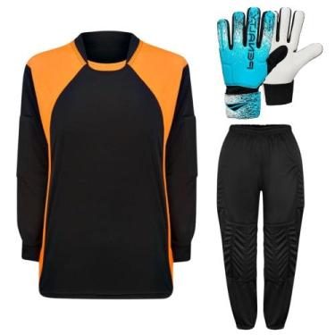 Imagem de Kit de Goleiro Camisa + Calça Acolchoada + Luva ADULTO - TRB E Penalty