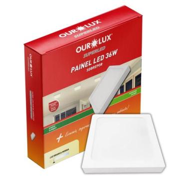 Imagem de Painel Plafon Led Sobrepor Ourolux 36w Bivolt Cor da Luz Branco Quente