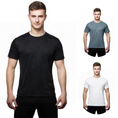 Imagem de Kit 3 Camisas Uv +50 Manga Curta Slim - C&C, Preto, Grafite, Branco, G