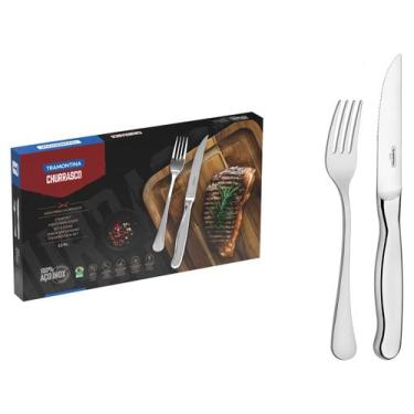 Imagem de Jogo para Churrasco Tramontina Zurique em Aço Inox Facas Jumbo Fio Ser
