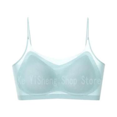 Imagem de Sutiã Halter Sem Costura De Seda Gelada Respirável Para Mulheres Com S
