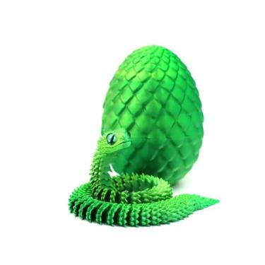 Imagem de Brinquedo Articulado Cobra Dragão com Ovo  Flexível Anti-Stress e Deco
