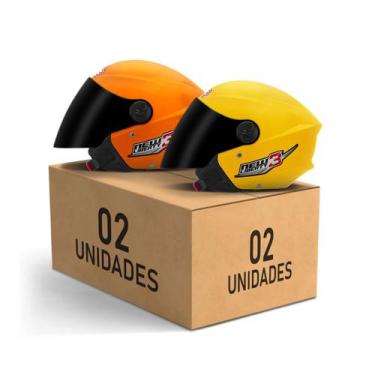 Imagem de Kit 2 Capacetes New Liberty 3 Aberto Viseira Fumê Pro Tork Masculino F