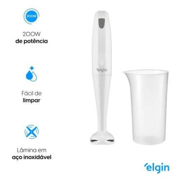 Imagem de Mixer De Mão Portátil Branco 200w Com Copo 700ml MIX1002 Elg - Elgin