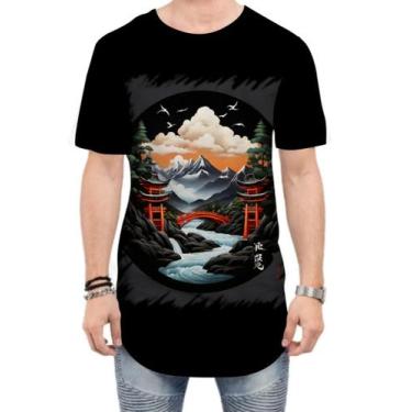 Imagem de Camiseta Longline Paisagem Oriental Portão Torii 12 - Kasubeck Store®,
