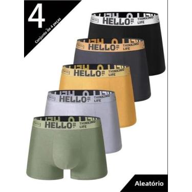 Imagem de Cuecas Boxer Slim Fit Masculinas 4 Peças/Conjunto Moda Tendência Confo