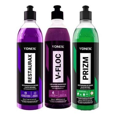 Imagem de Kit Restaurador Plasticos E Vidros Restaurax V-floc Prizm - Vonixx