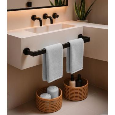 Imagem de Kit 2 Toalhas De Rosto De Algodão Rovitex Home Cinza, UN, Cinza