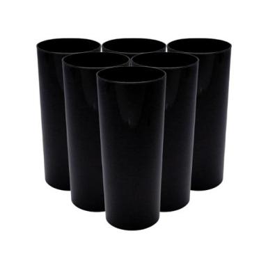 Imagem de 5-20 Copos Long Drink 330 ml Acrilico Leitoso PRETO festa casamento fo