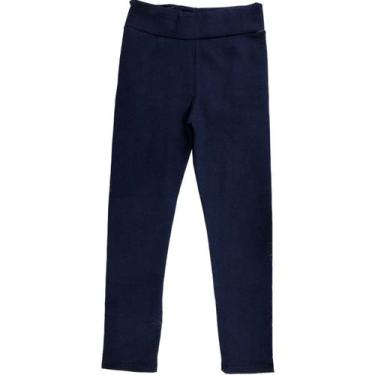 Imagem de Calça legging infantil cotton menina fashion marisa, Azul marinho, 4