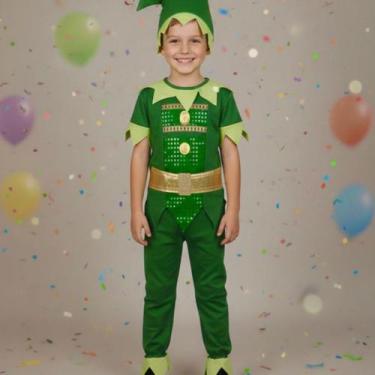 Imagem de Fantasia Infantil Carnaval Duende Elfo Peter Pan 4Pçs Menino - Tango F