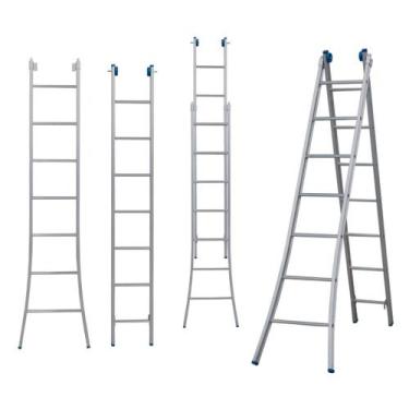 Imagem de Escada Extensiva 3 Em 1 Aluminio 2 X 7 - 14 Degraus Alumasa