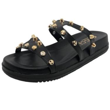 Imagem de Papete Feminina Slide Flatform Social Elegante Cacci, Preto, 36