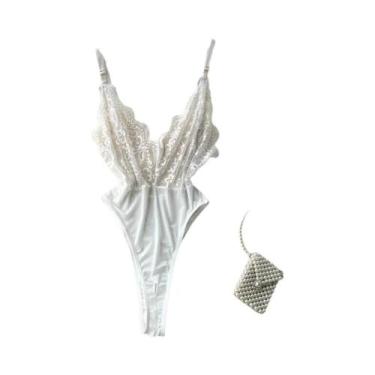 Imagem de Body Preto sem alça Com Costas Vazadas E Listras, Lingerie Feminina Se