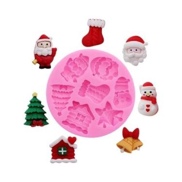 Imagem de Molde De Silicone Para Sino De Natal, Boneco De Neve E Casa De Neve Pa