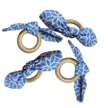 Imagem de Porta Guardanapo Laço de Tecido - 4 Pçs - OR com amor!, Azul aço
