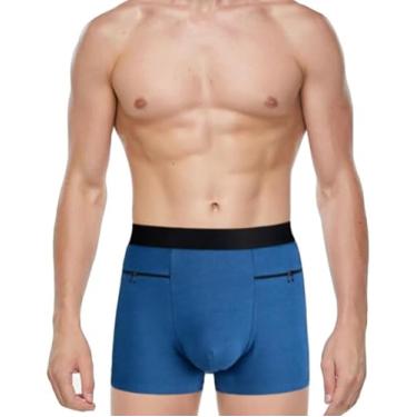 Imagem de Calcinha De Bolso Masculina Cueca Boxer Bolso Oculto Secreto Roupa Interior De Viagem Com Bolso Frontal Secreto, Style4, XL