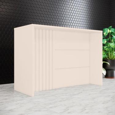 Imagem de Bancada Ilha Para Cozinha Ripado Gourmet Henn, Off White