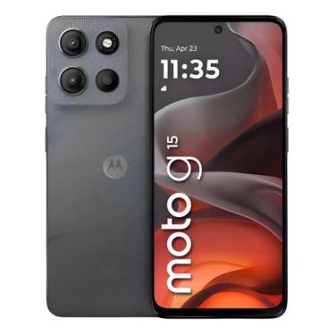 Imagem de Celular Moto G15 128gb 4ram cinza - MOTOROLA, Grafite, 128GB