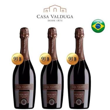 Imagem de Kit Espumantes Brasileiros Casa Valduga Extra Brut 3 garrafas