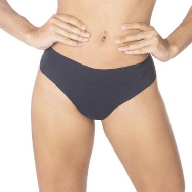 Imagem de Calcinha Fio Dental Duplo Sem Costura Nayane Rodrigues, GG, Preto