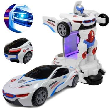 Imagem de Carro Brinquedo Policia Transformers Robô Som E Luz - King