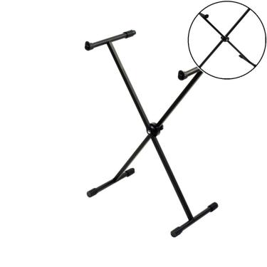 Imagem de Suporte para Teclado X20 com Ajuste de Altura Até 95CM e Estrutura em X Preto Ibox
