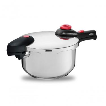 Imagem de Panela de Pressão Supra Aço Inox Fundo Triplo 6L Fechamento Externo Brinox