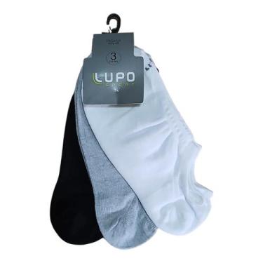 Imagem de Kit 3 Pares Meias Sapatilha Invisivel Sport Lupo Tamanho:45/48cor:Cinz