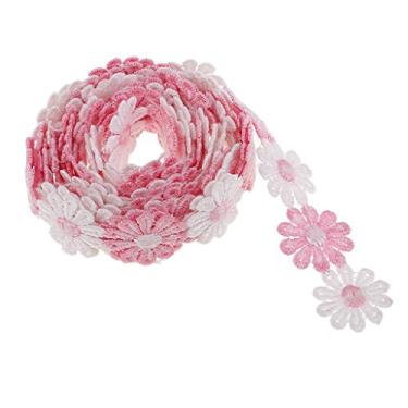 Imagem de dailymall Margarida com acabamento de fita de renda para scrapbook DIY artesanato costura corte 1,8 m - Rosa branco