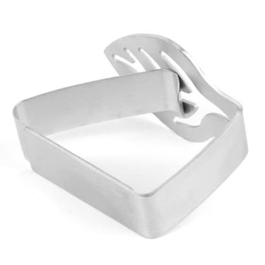 Imagem de Clipe para toalha de mesa, boa tenacidade Clipe para pano de aço inoxidável flexível Borda lisa e espessa para cozinha(Folha)