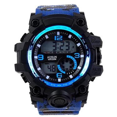 Imagem de Relógio de Pulso Masculino Digital Tela Led Design Esportivo Moda Casual Camuflado Estilo Militar (C2)