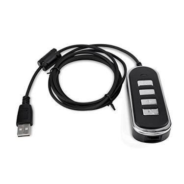 Imagem de Adaptador de áudio RJ9 para USB, conector RJ9 para cabo USB Linha de conversão de fone de ouvido com caixa de controle com interruptor de volume integrado e mudo de microfone/alto-falante