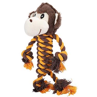 Imagem de Brinquedo de pelúcia para animais de estimação, brinquedo resistente a mordidas, corda de algodão de pelúcia durável para animais de estimação (macaco)