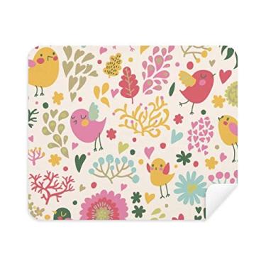 Imagem de Pano de limpeza de tela para telefone com estampa de folhas de pássaro, 2 peças, tecido de camurça