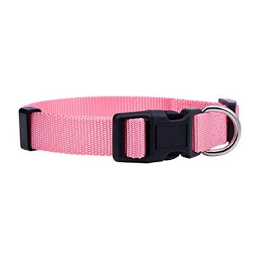 Imagem de Coleira de nativo para cachorro de nylon clássica cores sólidasNative Pup Medium rosa