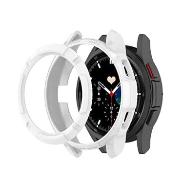 Imagem de Capa Protera Case Protetor de Coroa Marca 123Smart Compatível com Galaxy Watch 4 46mm Watch4 Classic 46mm SM-R890 SM-R995 / Watch 6 43mm e 47mm SM R-960 R-965 R-950 R955 Branco Anti impacto