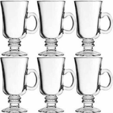 Imagem de Conjunto 6 Taças de Vidro Transparente Para Cappuccino 250ml