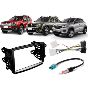 Imagem de Moldura + Chicote Ligação + Adaptador Antena Renault Kwid 2017 2018 Duster 2012 à 2018  Oroch 2015 à 2018