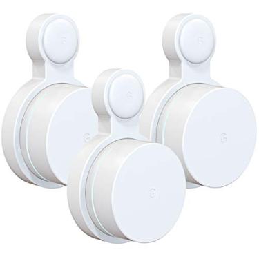 Imagem de Suporte de parede de tomada para Google WiFi AC1200, sem fios bagunçados, economia de espaço, suporte de tomada facilmente movido para roteador Google Mesh WiFi, melhor design para cabo de alimentação