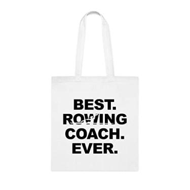 Imagem de Bolsa tote Coach Remo, Best Reming Coach Ever Tote bag, Presente para Remo Coach, Presente para Treinador de Remo, Bolsa de Ombro Coach Remo, Bolsas Refrescantes Refrescantes, Ideia de Presente Cesta de Natal de Aniversário, Branco