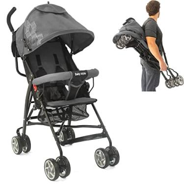 Imagem de Carrinho de Bebê Guarda Chuva Passeio Leve Infantil Compacto Viagens Dobrável Cinto 5 Pontos Avião Até 15Kg Resistente Umbrella Fecha Fácil Portátil Baby Style Cinza