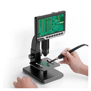 Imagem de Kit de acessórios para microscópio 2000X microscópio digital de lente dupla de 7 polegadas tela grande várias corrediças de microscópio (magnésio: 2000X)