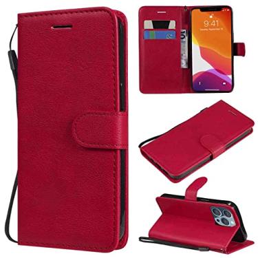 Imagem de MojieRy Estojo Fólio de Capa de Telefone for SAMSUNG GALAXY A8 2018, Couro PU Premium Capa Slim Fit for GALAXY A8 2018, 2 slots de cartão, encaixe exato, vermelho