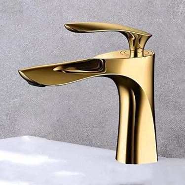 Imagem de Torneira de banheiro de luxo torneira de bacia de cachoeira de ouro rosa único furo torneira de água fria e quente torneira de bacia torneira misturadora torneira de pia, 7, China